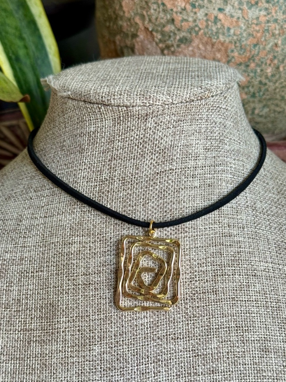 Boho Spiral Pendant Choker